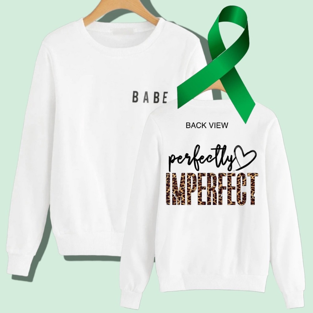 Perfectly Imperfect Mental Health graphic crewneck sweatshirt size large